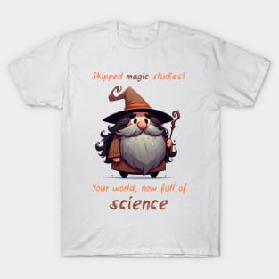 Cute Wizard Magic vs Science T-Shirt